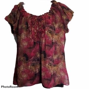 Worthington 2 pc Sheer Top & Cami Set Sz PL